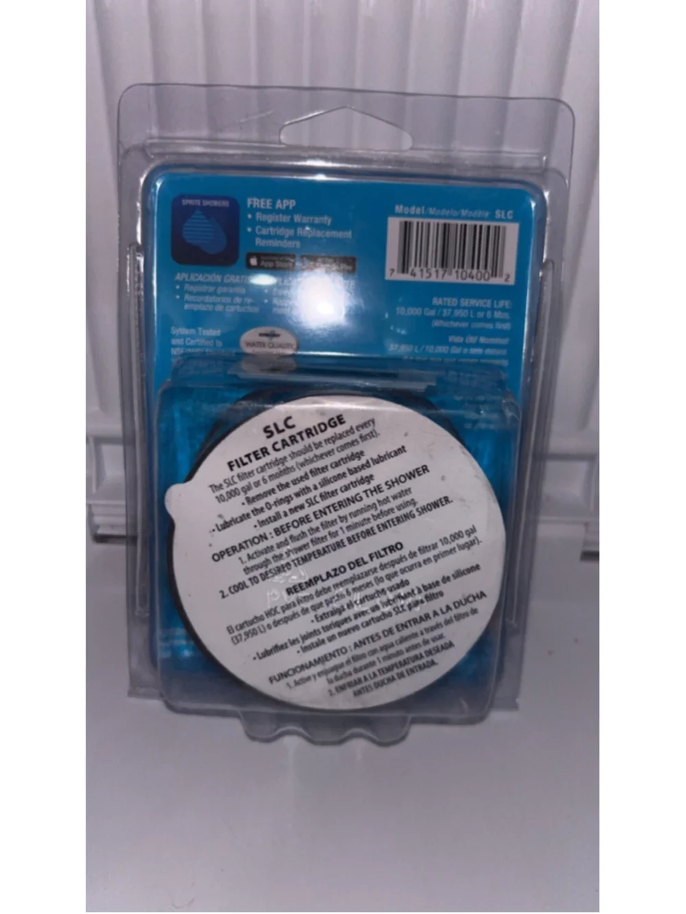 Unisex Sprite Showers Bath Accessories One Size Blue White Shower Filter Cartrid